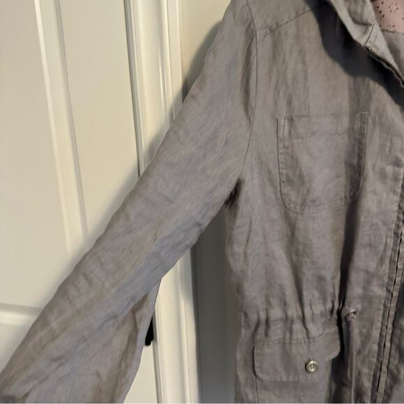 St. Tropez West Gray Soft Linen Zip Up Hooded Jacket XL - Picture 12 of 12